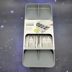 Joseph Joseph DrawerStore Large Compact Cutlery Organizer Holds 48+ Pieces Gray